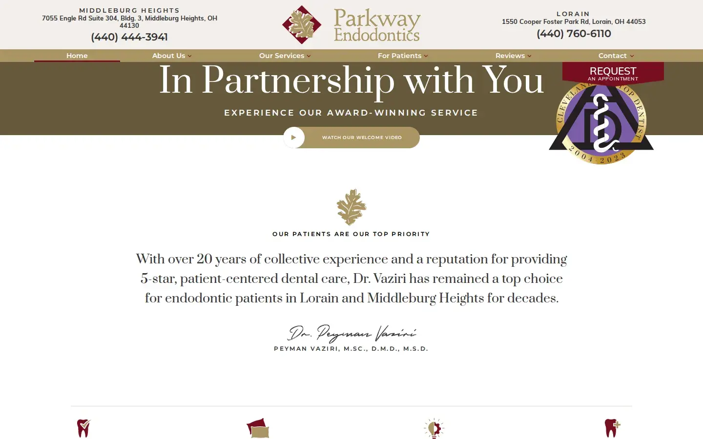 Homepage preview of Parkway Endodontics Inc
