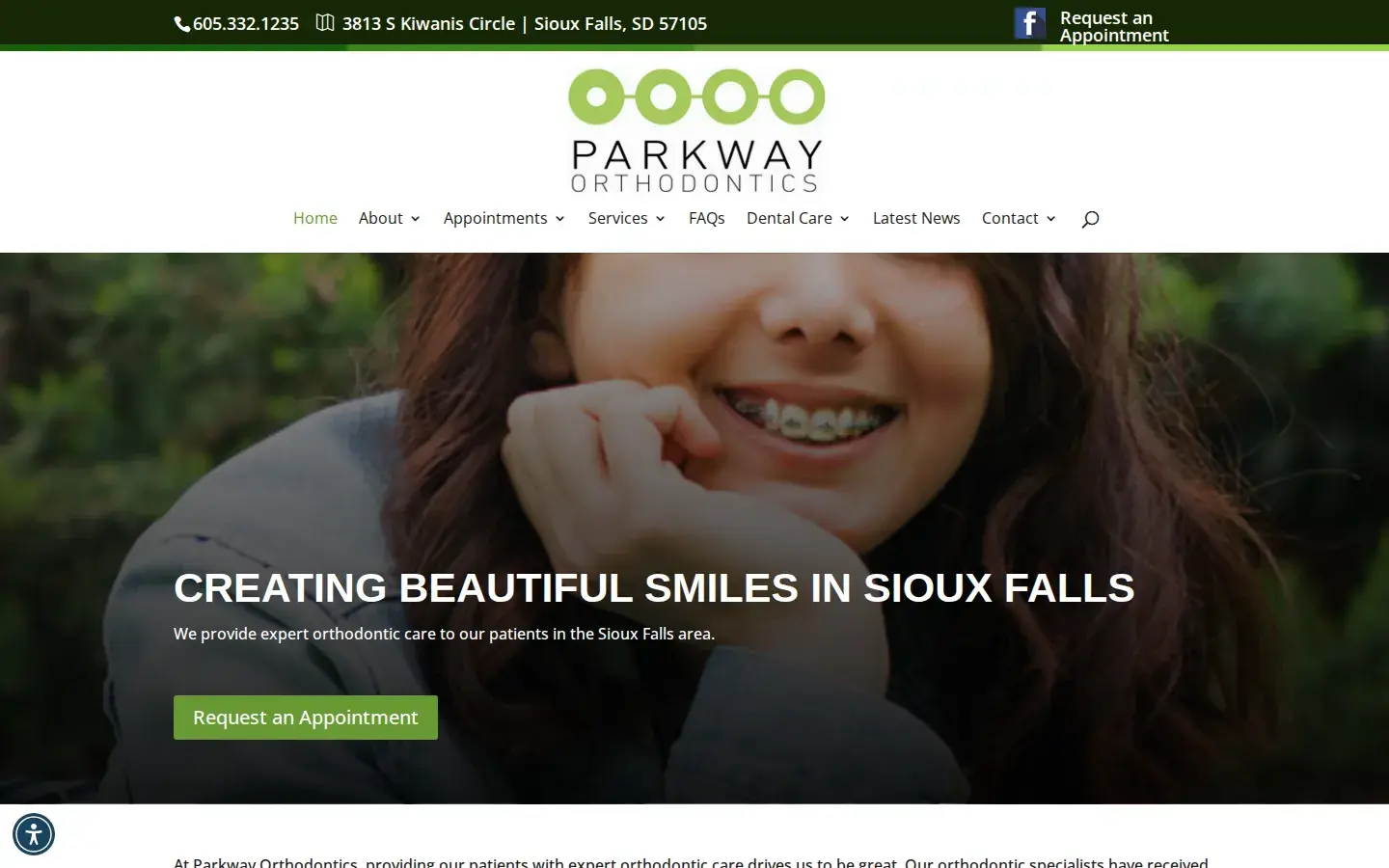 Homepage preview of Parkway Orthodontics