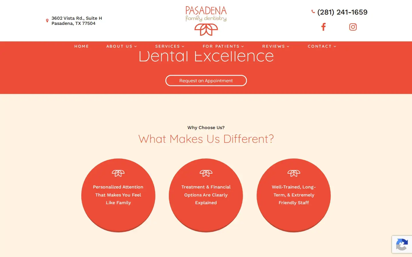 Homepage preview of Pasadena Family Dentistry