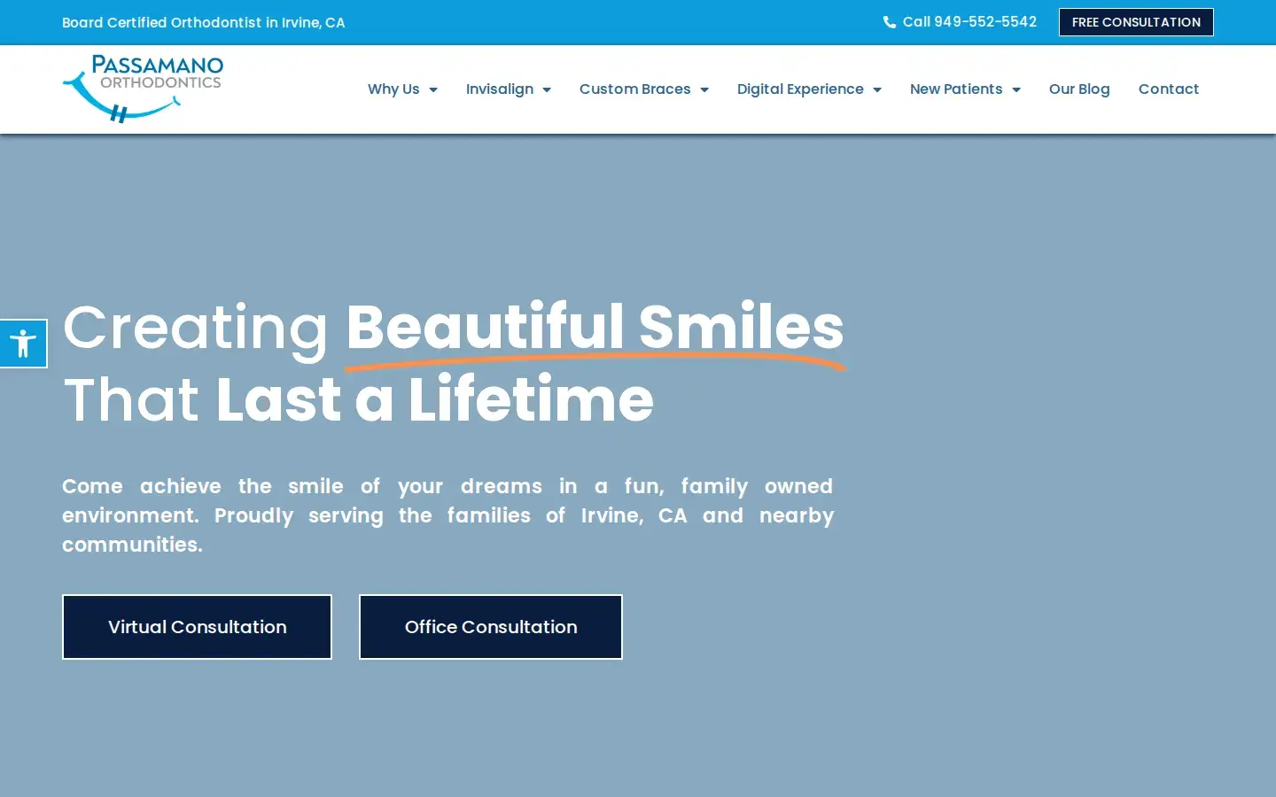 Homepage preview of Passamano Orthodontics