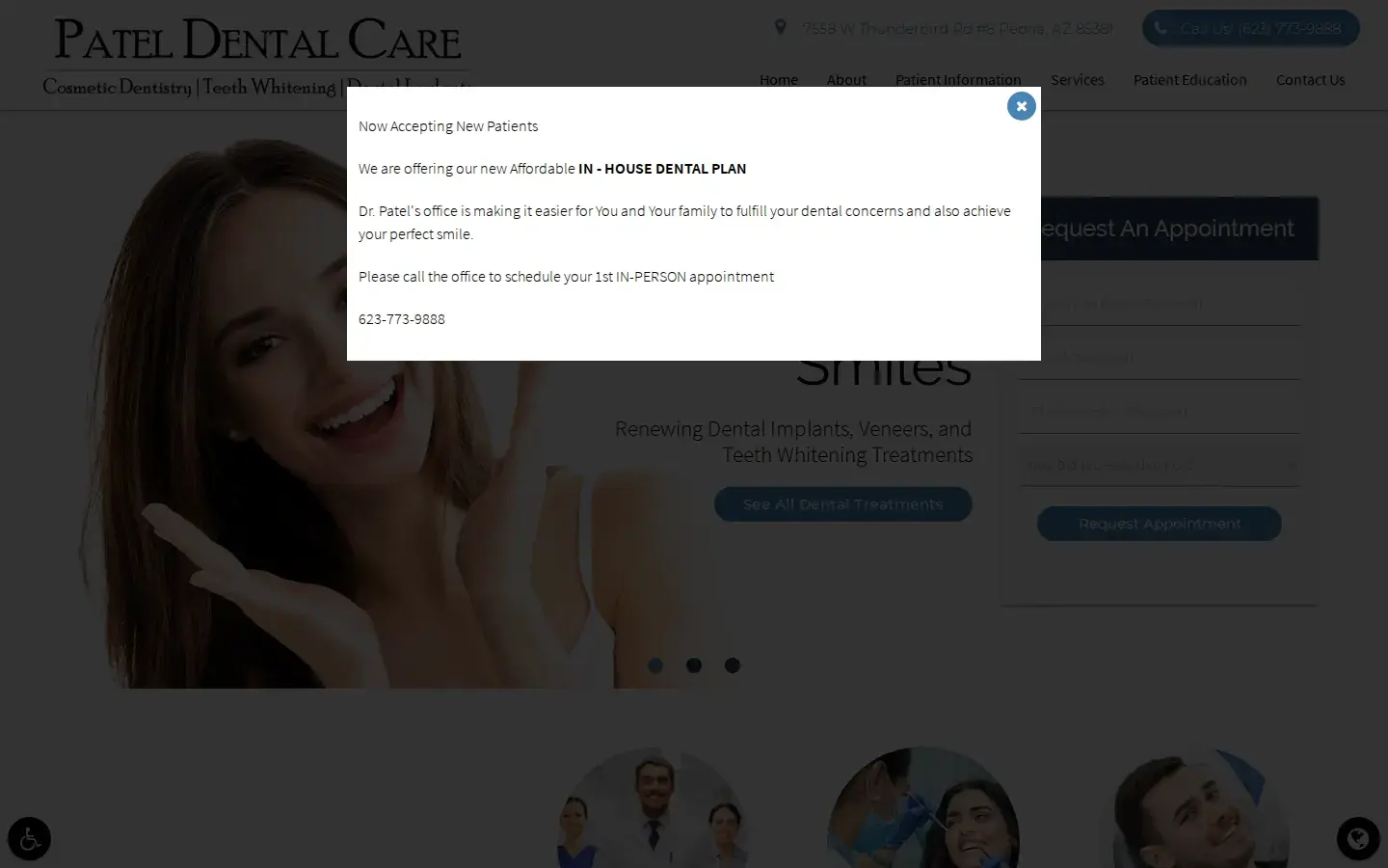 Homepage preview of Patel Dental Care