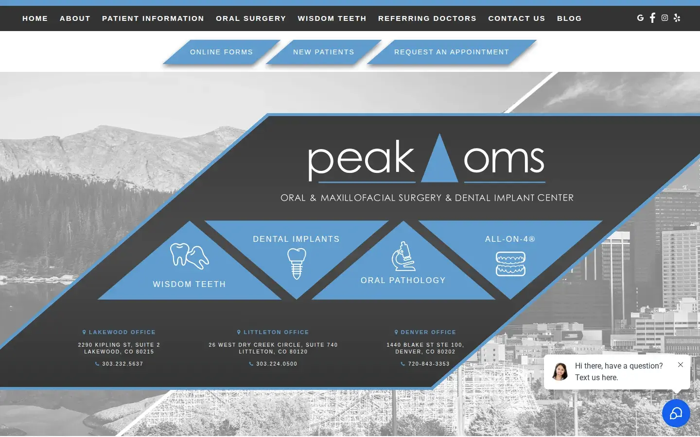 Homepage preview of Peak OMS & Dental Implant Center: Dr. Haeman Noori, DDS