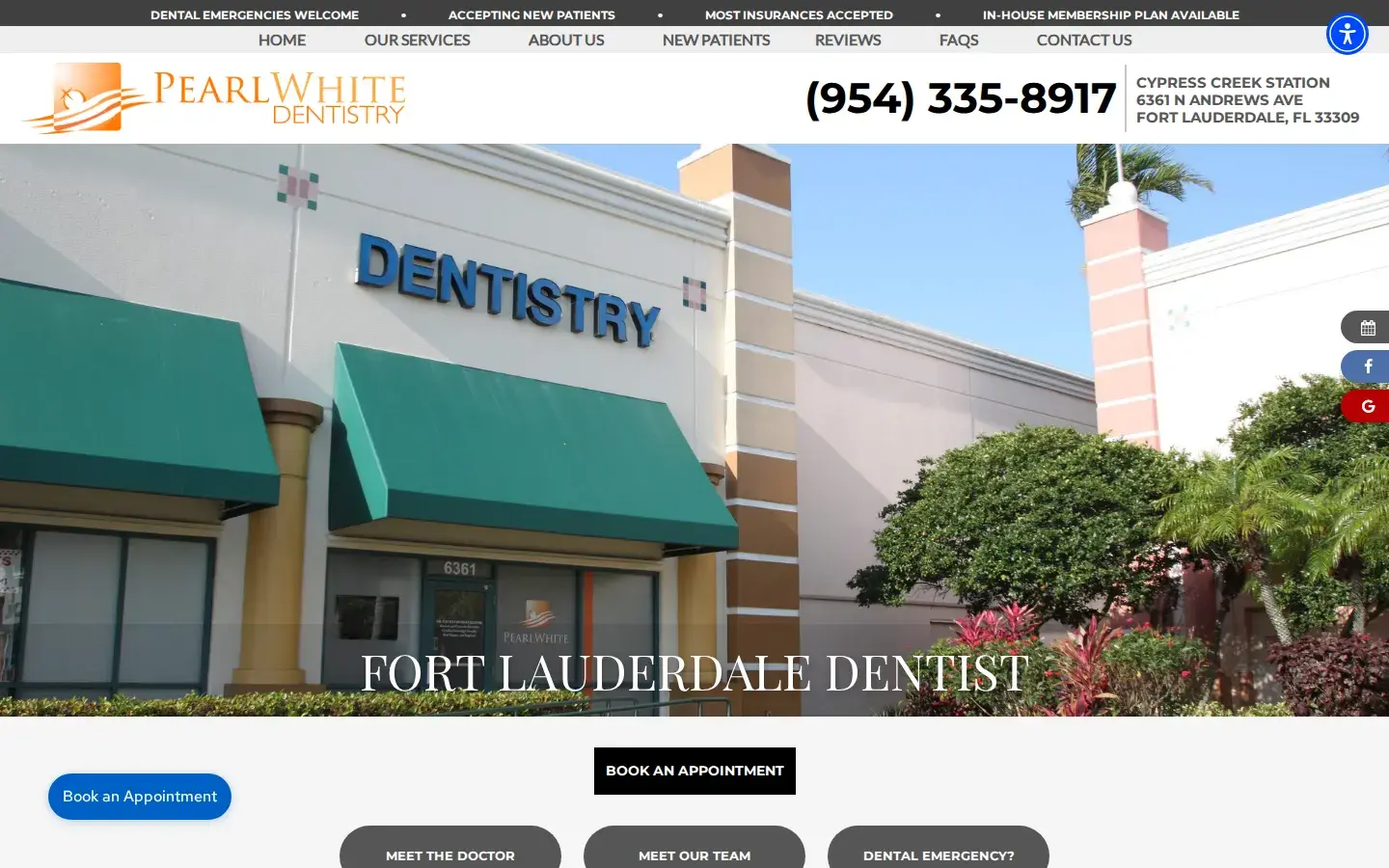 Homepage preview of Pearl White Dentistry