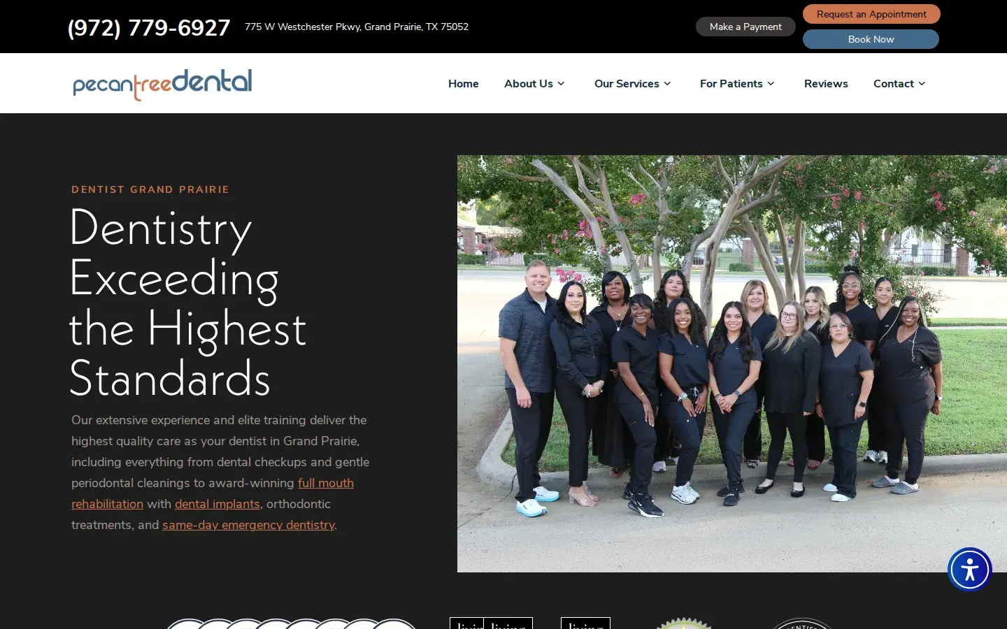 Homepage preview of Pecan Tree Dental