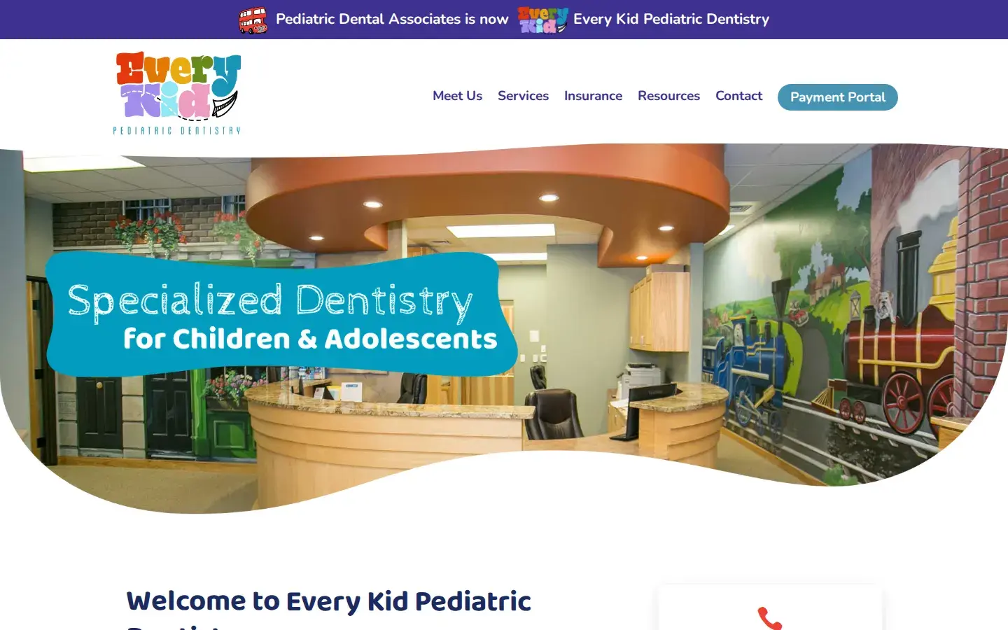 Homepage preview of Pediatric Dental Associates