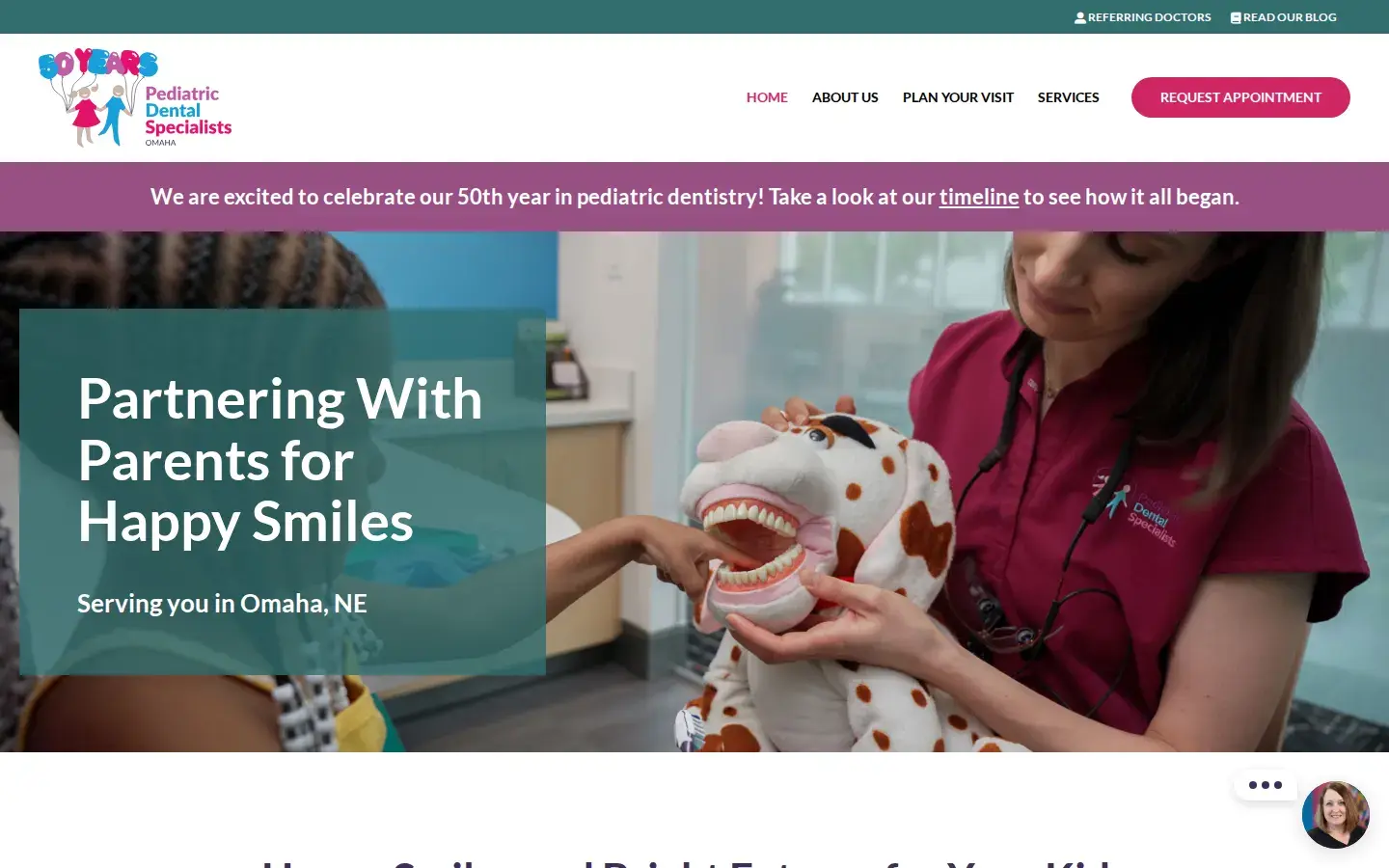 Homepage preview of Pediatric Dental Specialists of Omaha