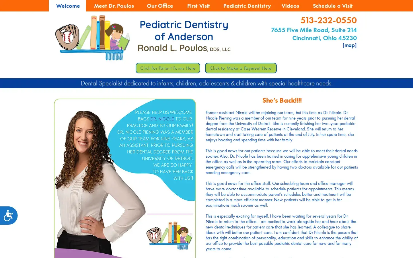 Homepage preview of Pediatric Dentistry of Anderson