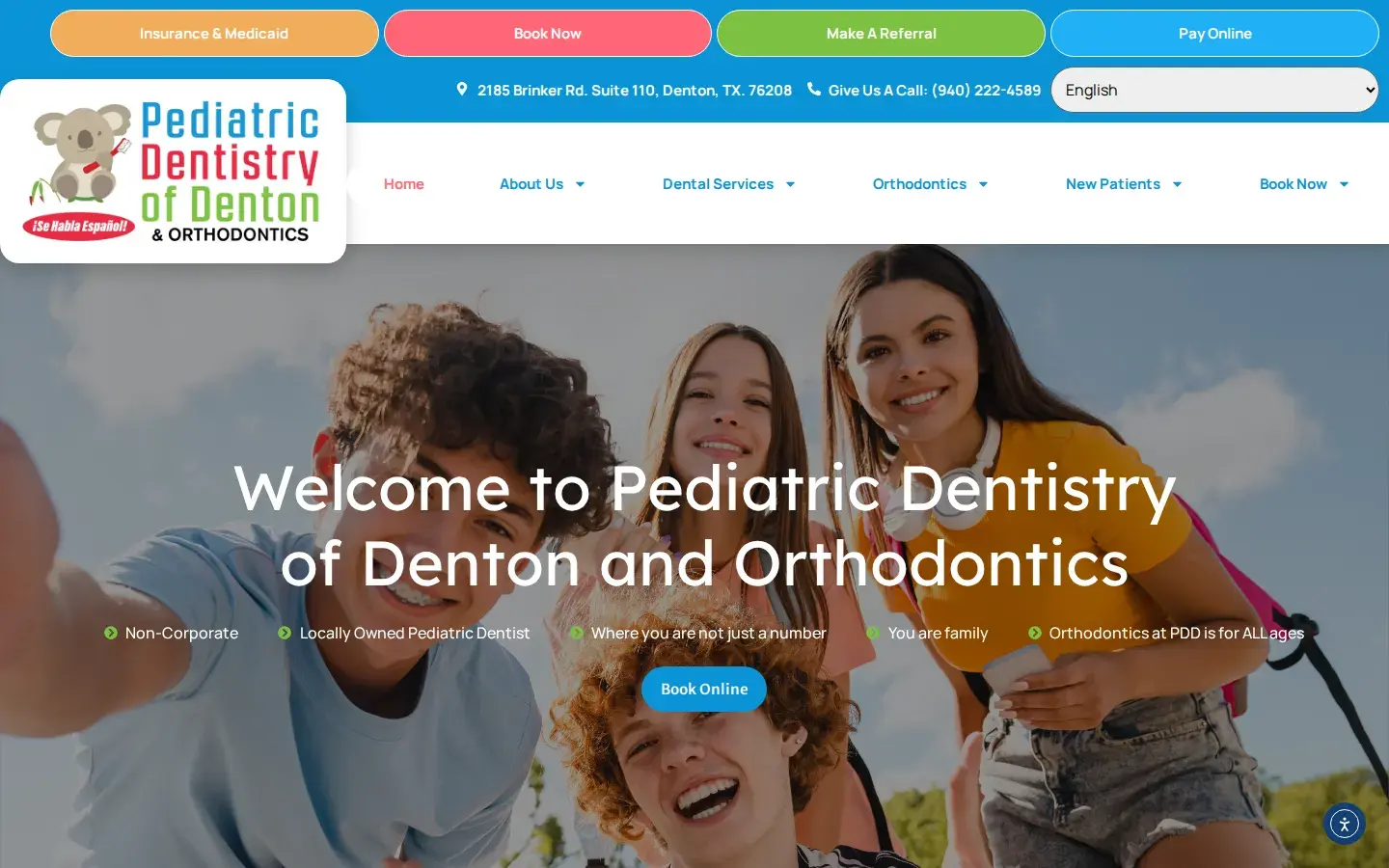 Homepage preview of Pediatric Dentistry of Denton