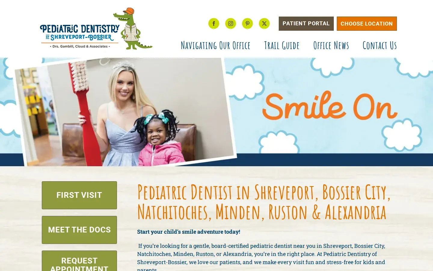 Homepage preview of Pediatric Dentistry of Shreveport-Bossier