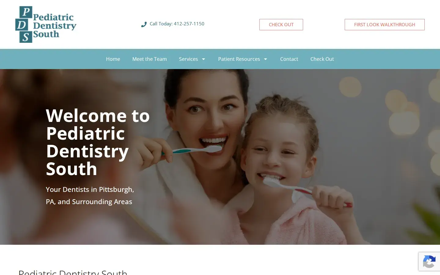 Homepage preview of Pediatric Dentistry South