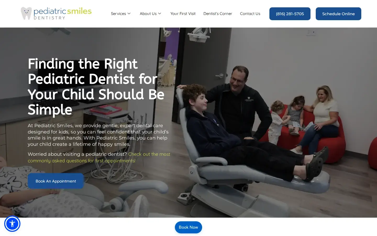 Homepage preview of Pediatric Smiles Dentistry