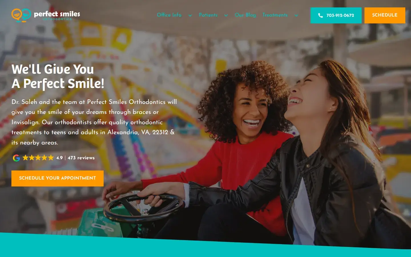 Homepage preview of Perfect Smiles Orthodontics, P.C.