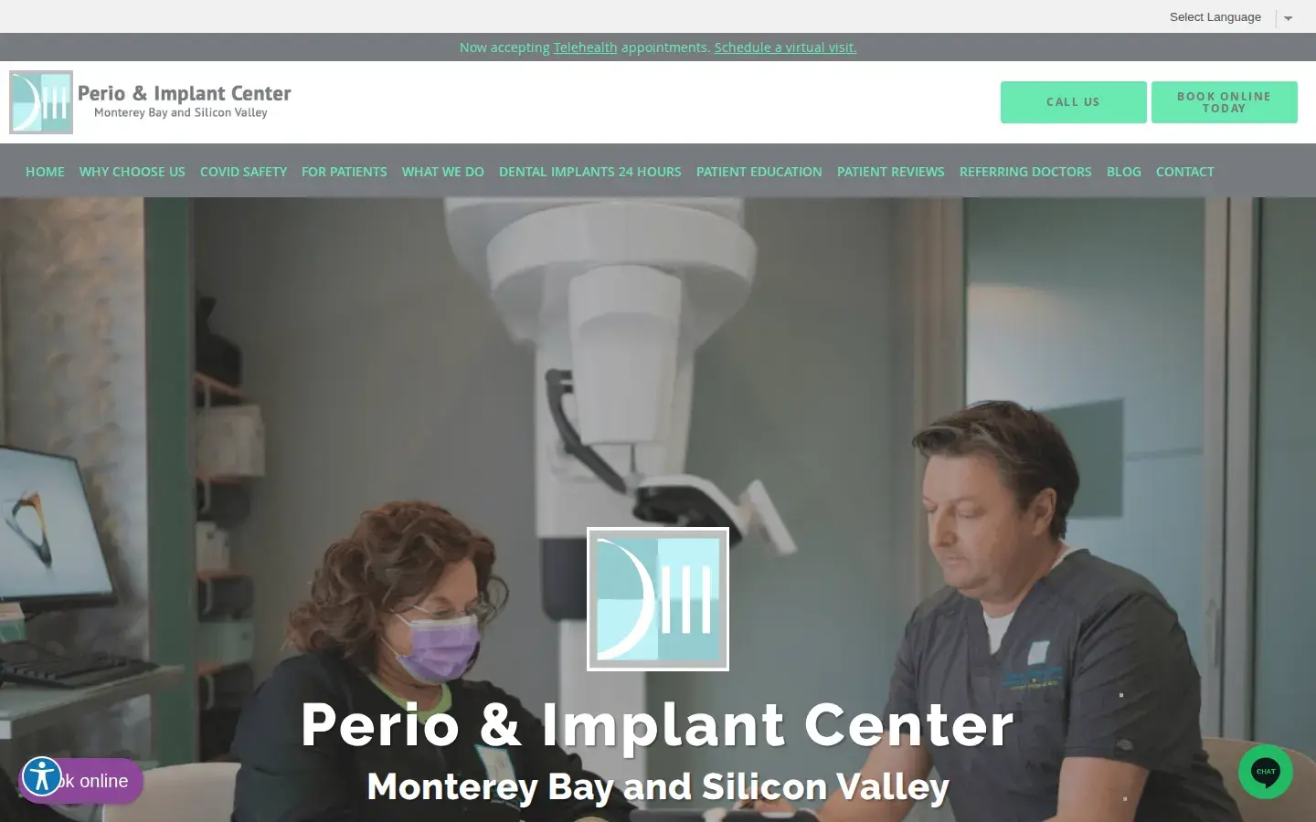 Homepage preview of Perio & Implant Center of Monterey