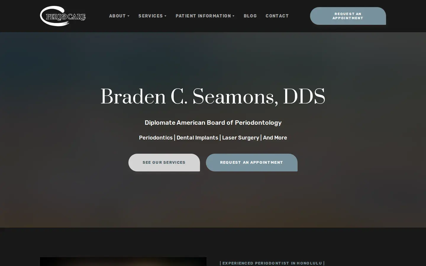 Homepage preview of PerioCare: Braden C. Seamons, DDS