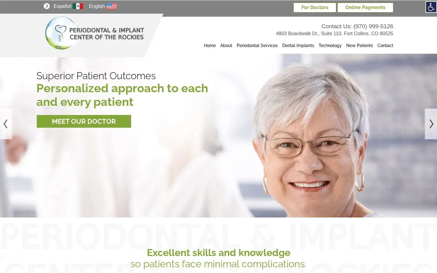 Homepage preview of Periodontal & Implant Center of the Rockies