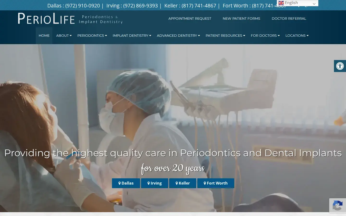 Homepage preview of PERIOLIFE Periodontics & Implant Dentistry