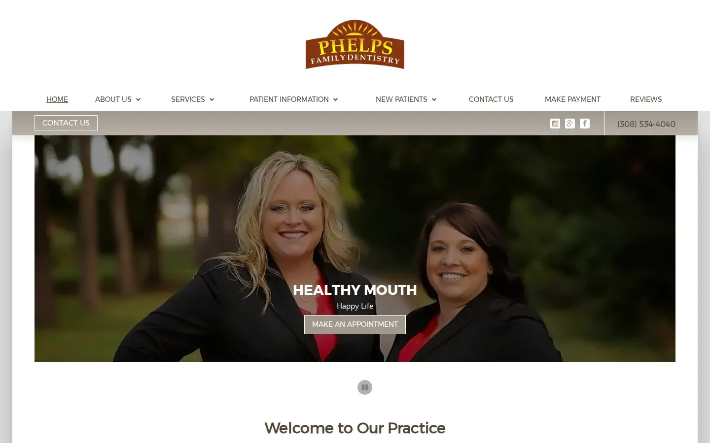 Homepage preview of Phelps Family Dentistry