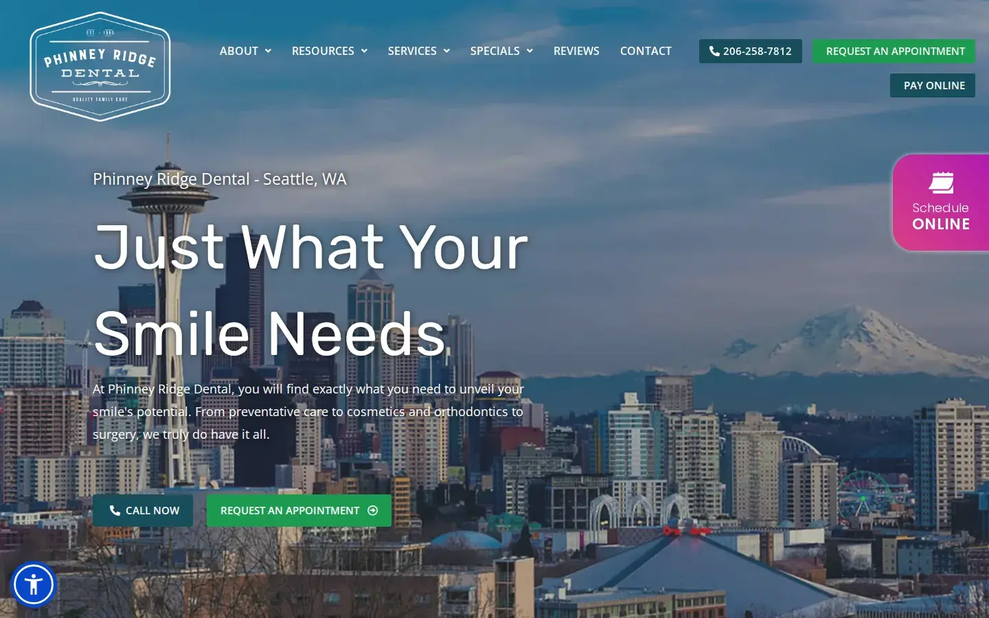 Homepage preview of Phinney Ridge Dental: Micah Bickel, DDS