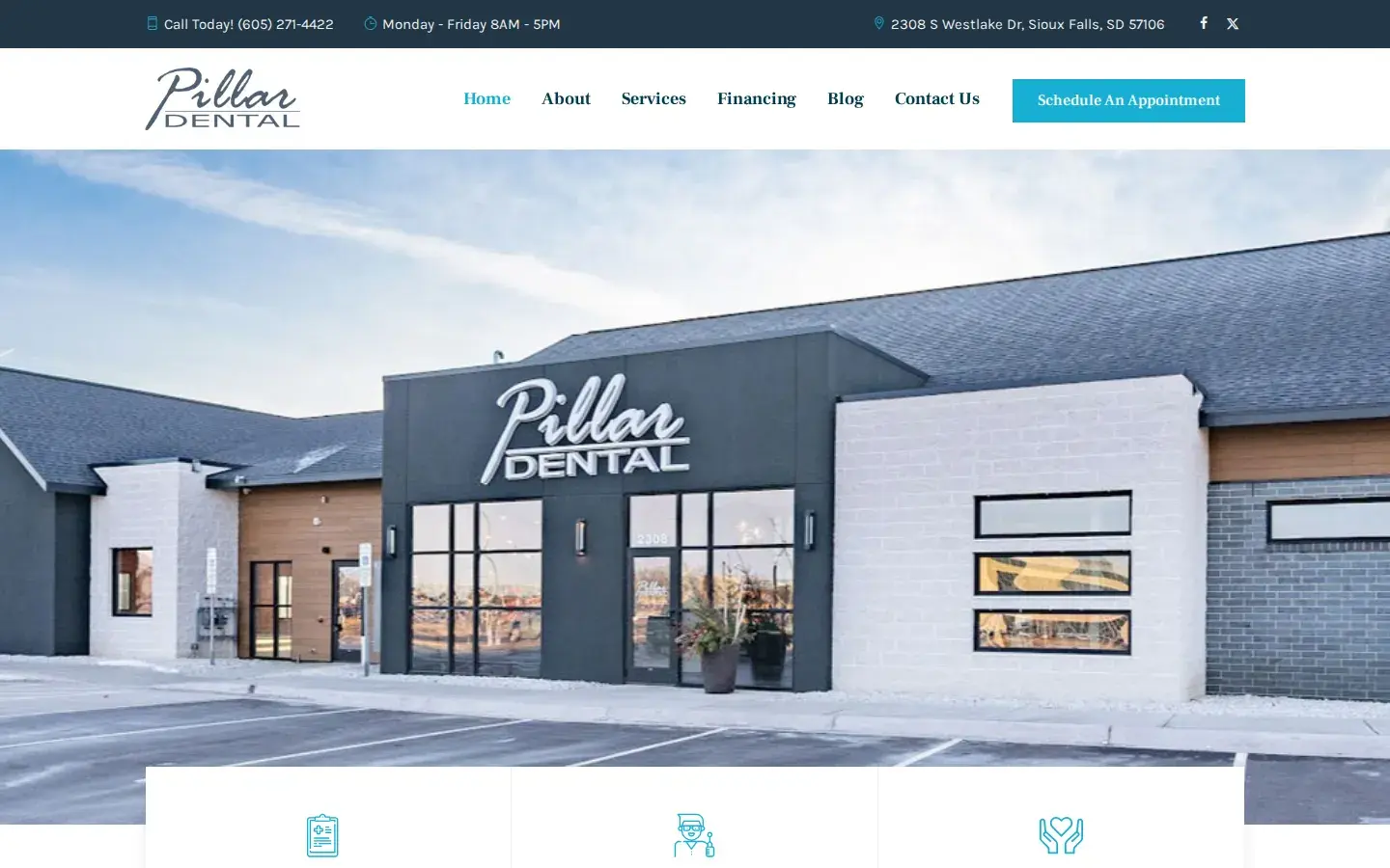 Homepage preview of Pillar Dental