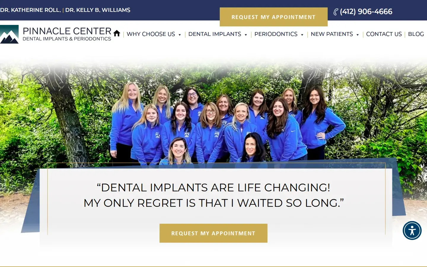 Homepage preview of Pinnacle Center – Dental Implants & Periodontics