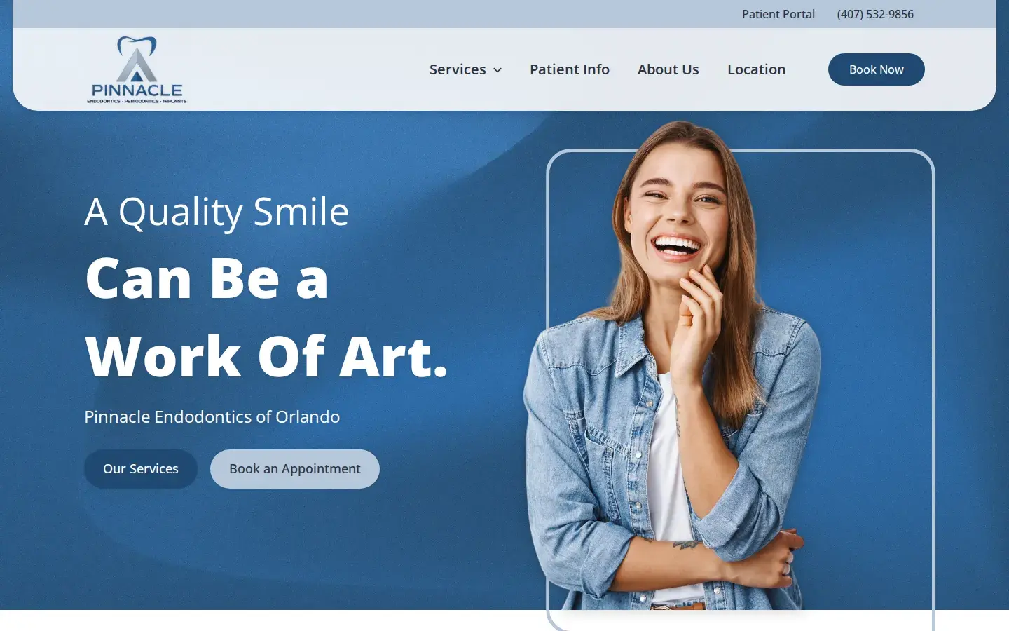 Homepage preview of Pinnacle Endodontics, Periodontics, and Implants