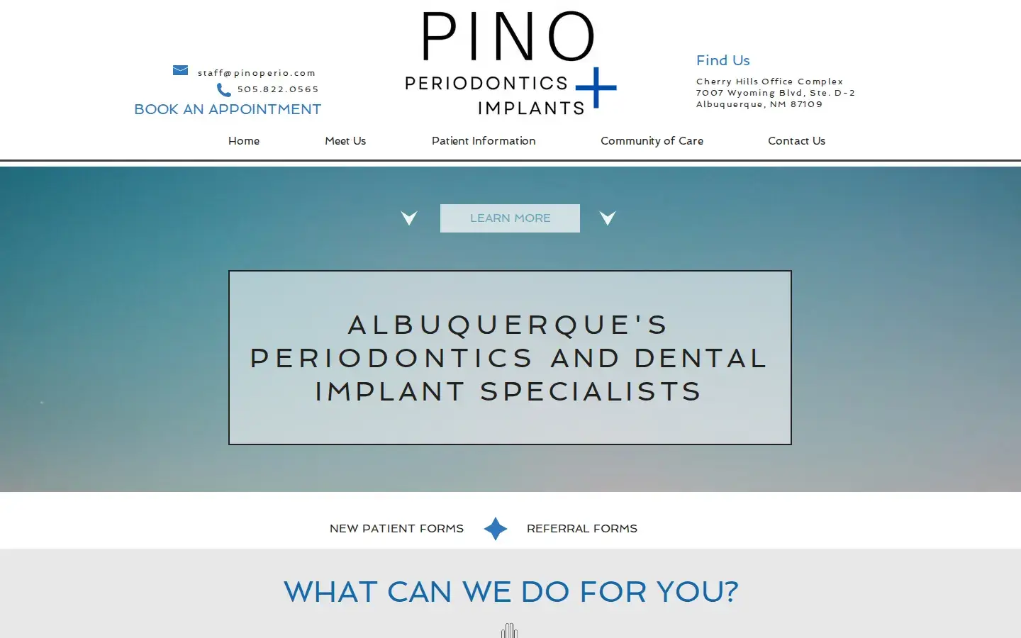 Homepage preview of Pino Periodontics, Curtis Pino DDS MSD