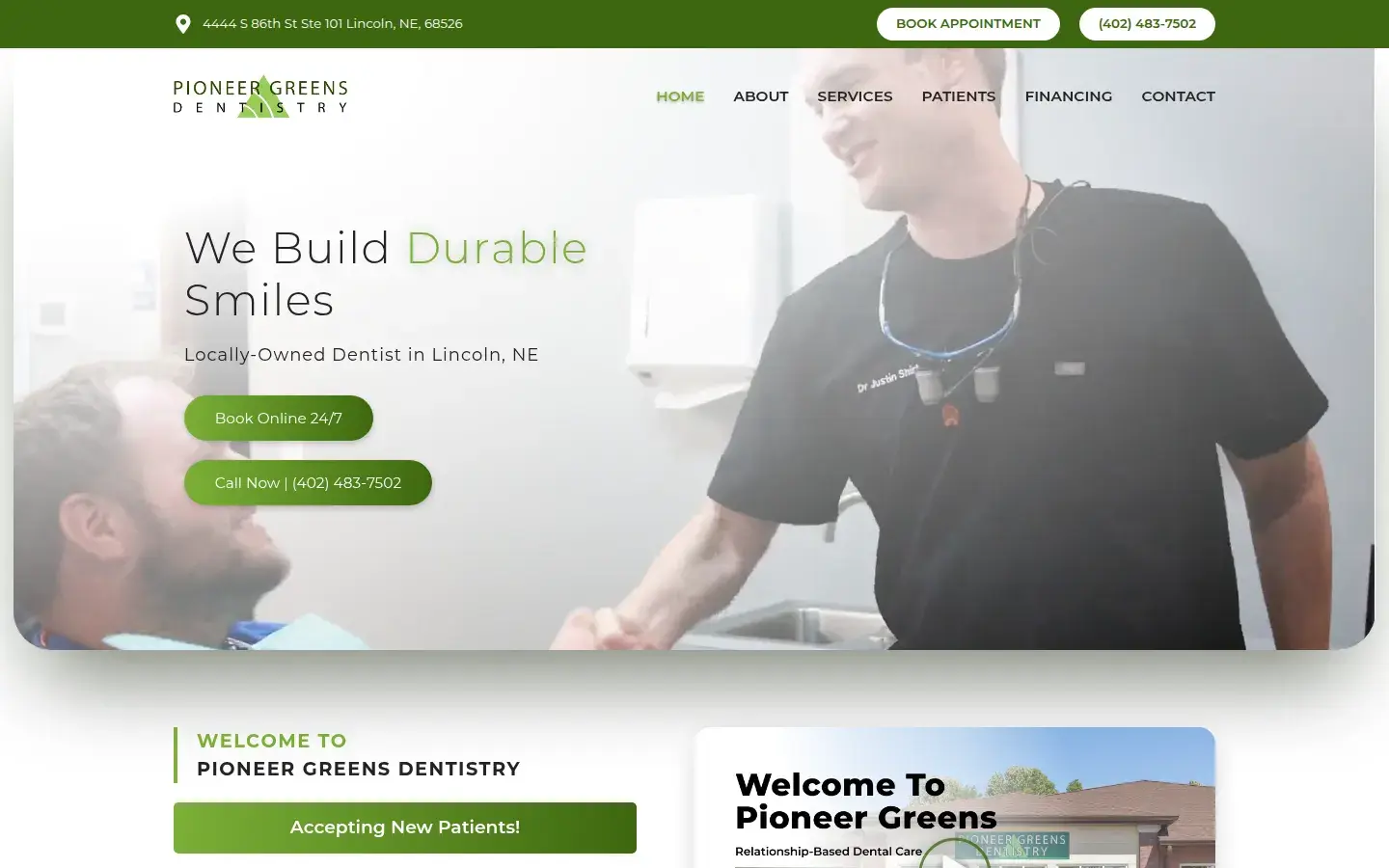 Homepage preview of Pioneer Greens Dentistry
