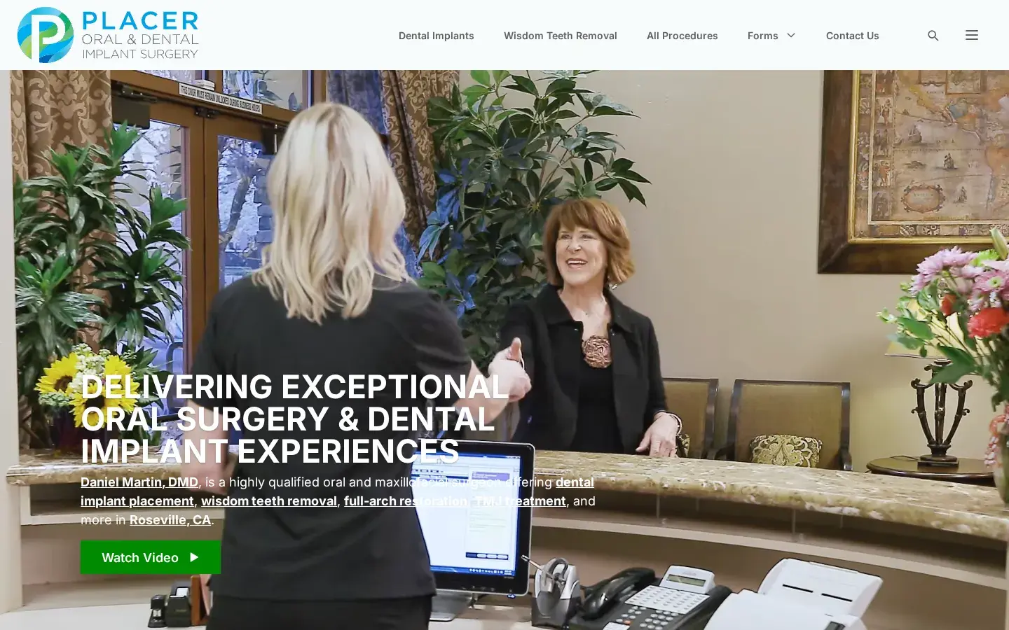 Homepage preview of Placer Oral & Dental Implant Surgery: Dr. Daniel Martin
