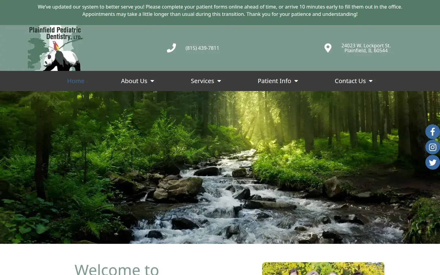 Homepage preview of Plainfield Pediatric Dentistry