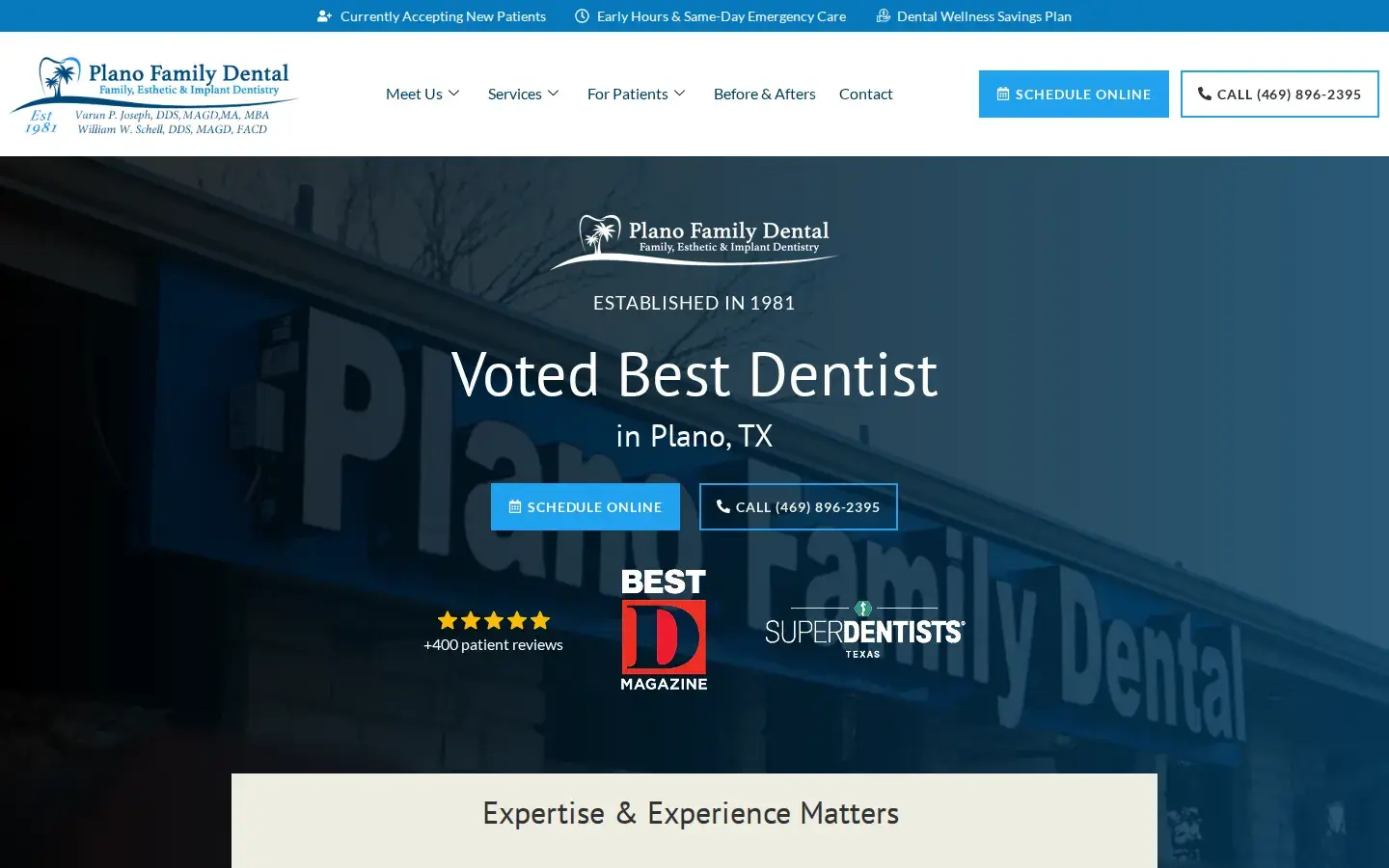 Homepage preview of Plano Family Dental