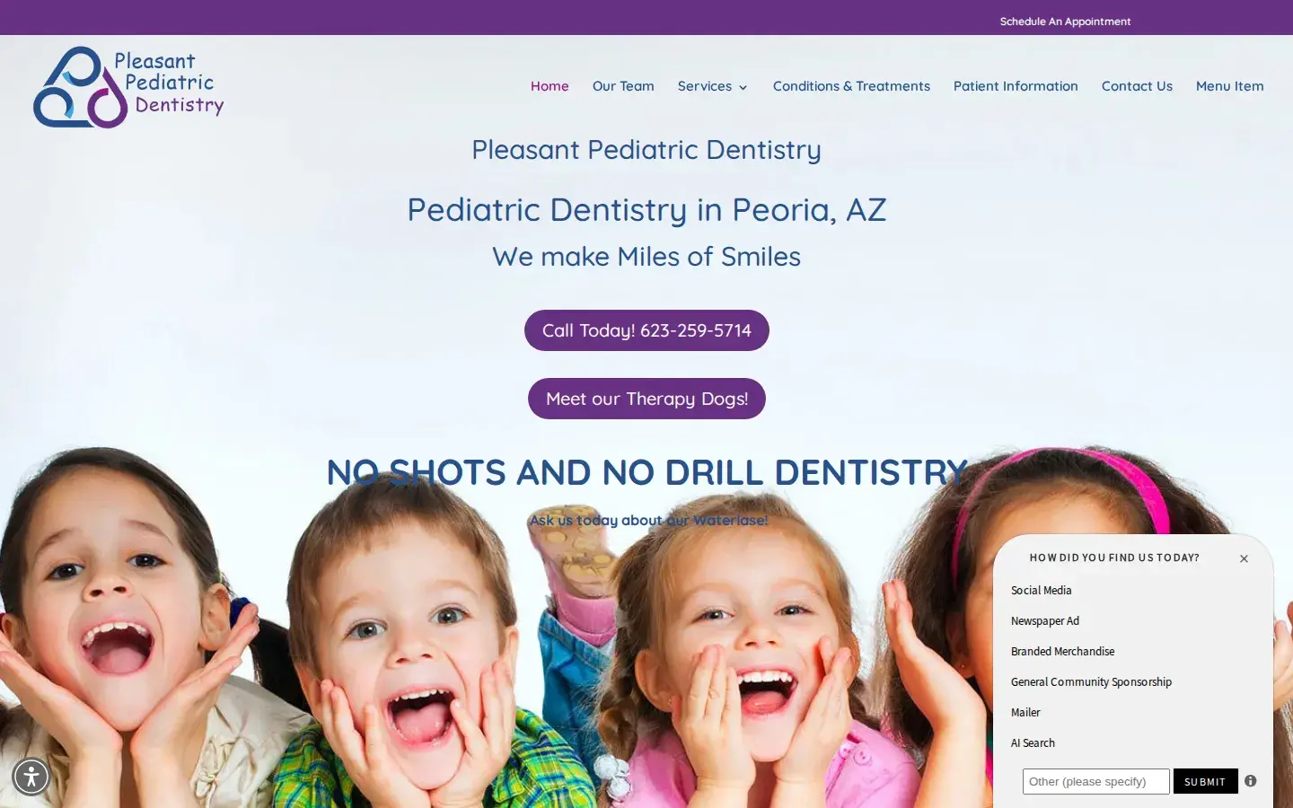 Homepage preview of Pleasant Pediatric Dentistry