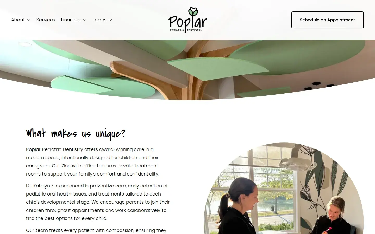 Homepage preview of Poplar Pediatric Dentistry