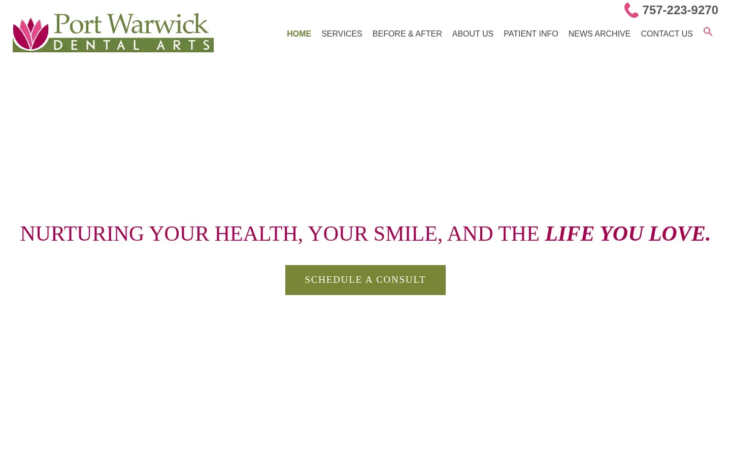 Homepage preview of Port Warwick Dental Arts – Dr. Lisa Marie Samaha