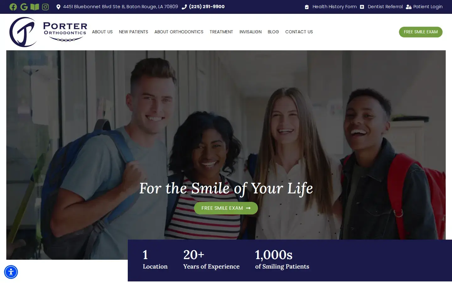 Homepage preview of Porter Orthodontics