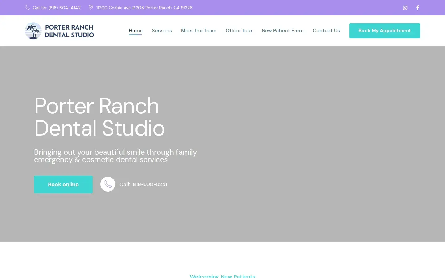 Homepage preview of Porter Ranch Dental Studio