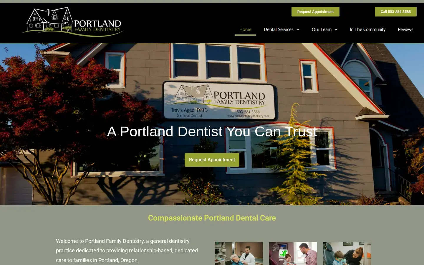 Homepage preview of Portland Family Dentistry