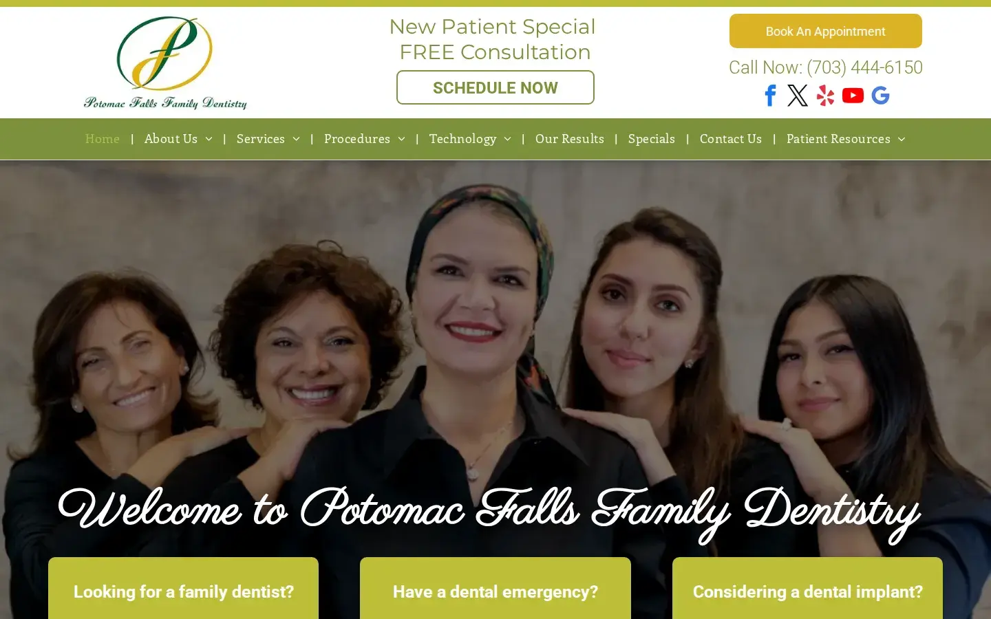 Homepage preview of Potomac Falls Family Dentistry