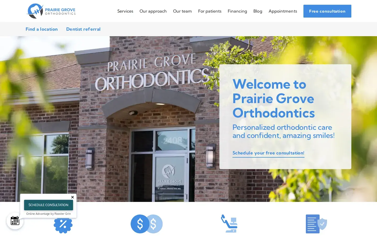 Homepage preview of Prairie Grove Orthodontics