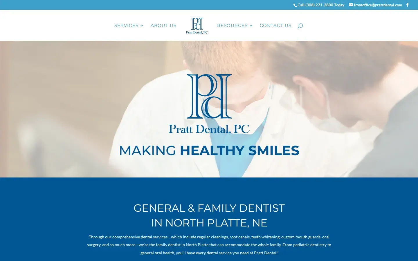 Homepage preview of Pratt Dental PC