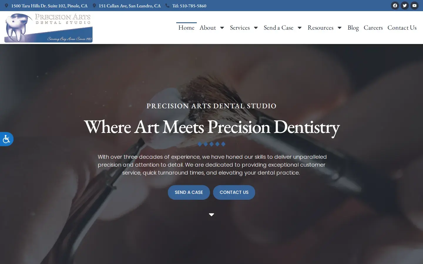 Homepage preview of Precision Arts Dental Studio