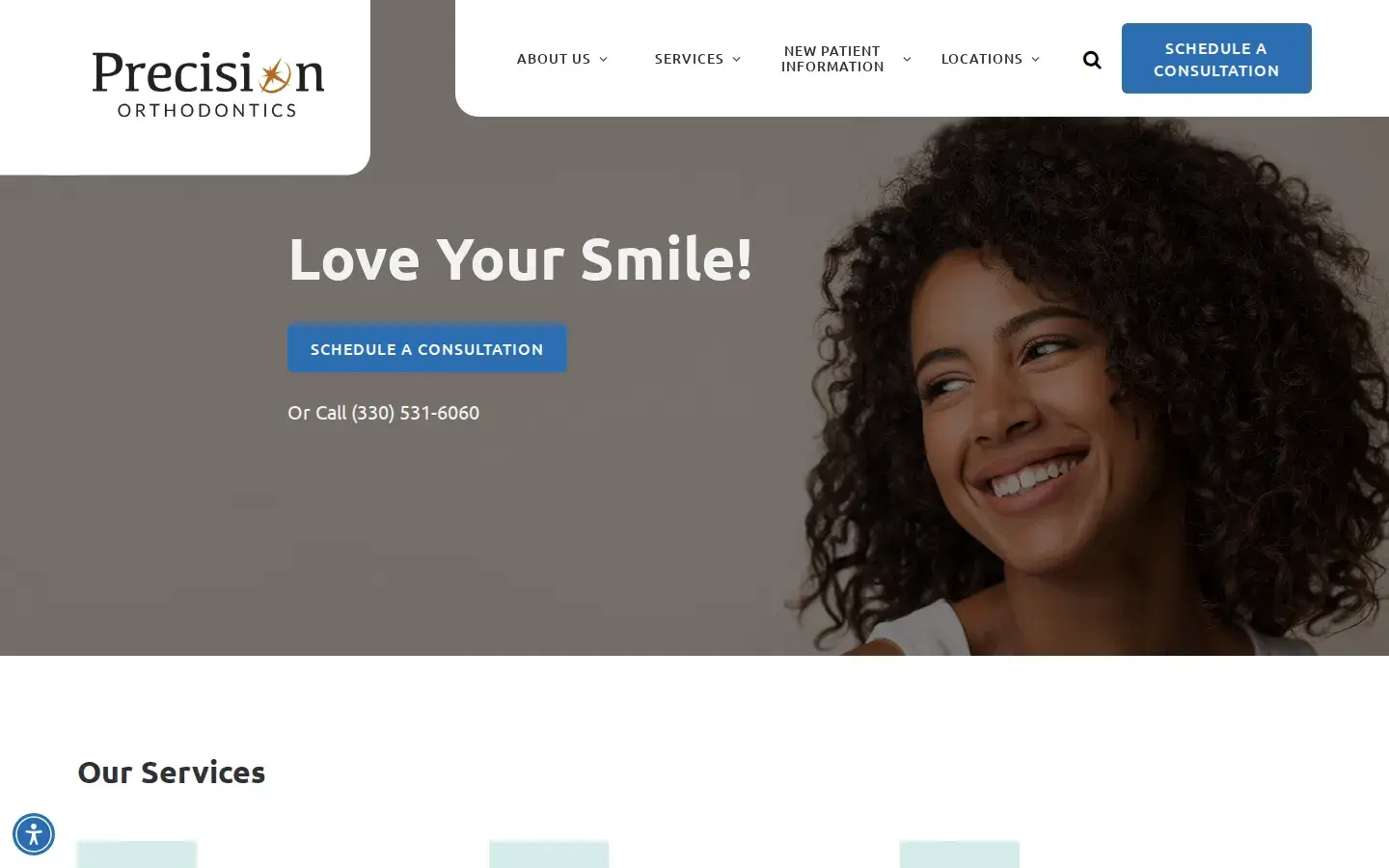 Homepage preview of Precision Orthodontics