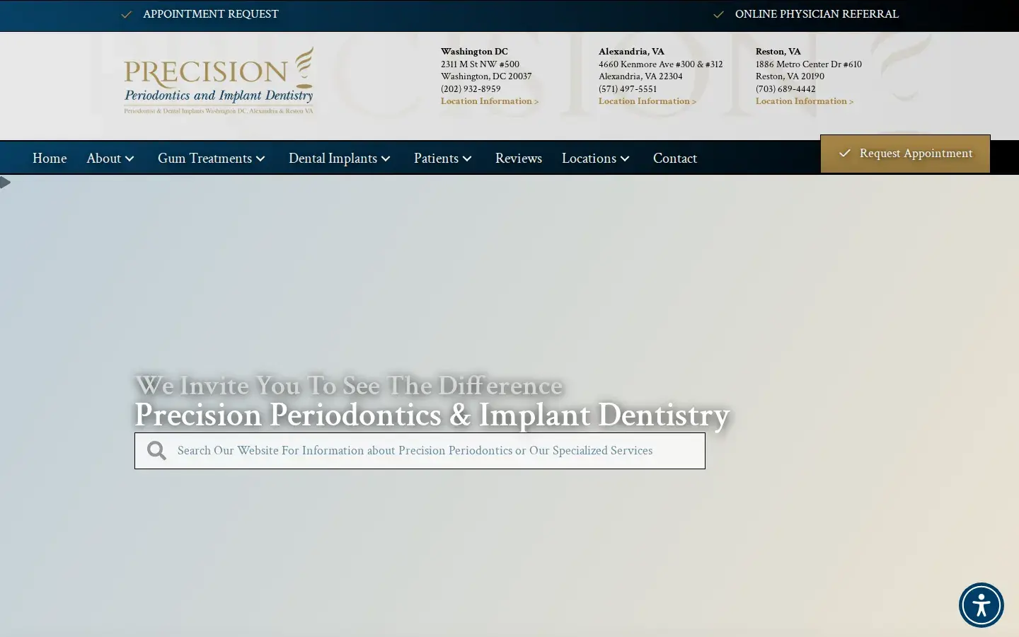Homepage preview of Precision Periodontics and Implant Dentistry - Alexandria