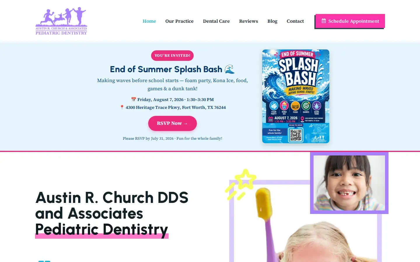 Homepage preview of Preece and Church Pediatric Dentistry