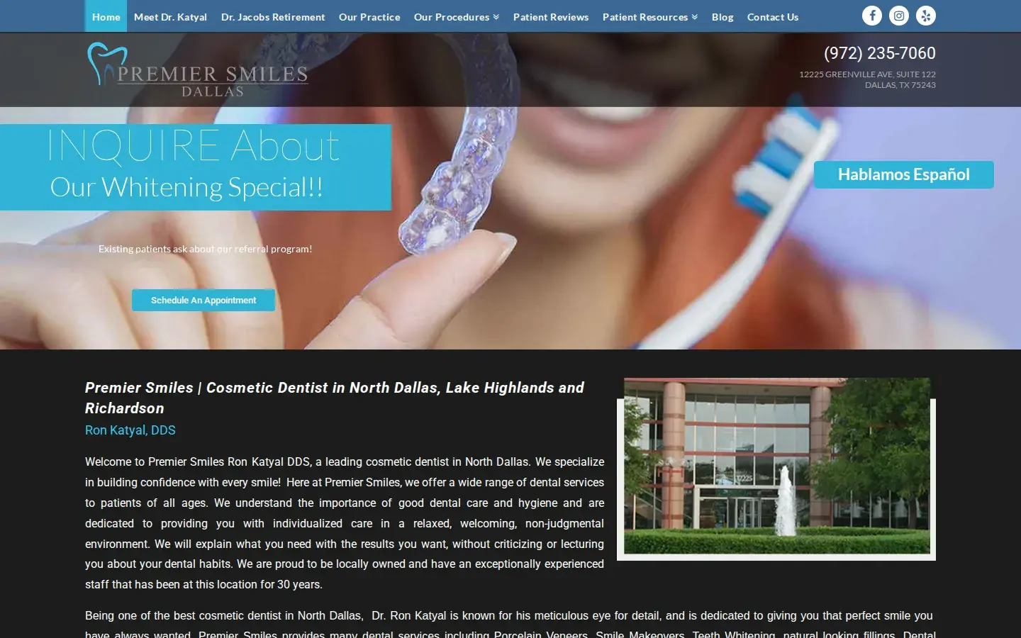 Homepage preview of Premier Smiles Ron Katyal DDS