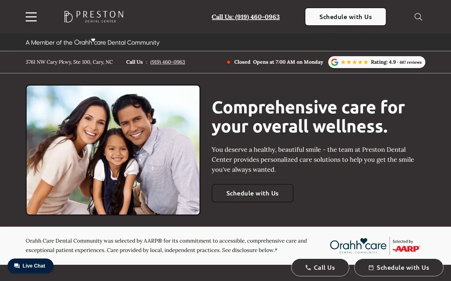 Homepage preview of Preston Dental Center
