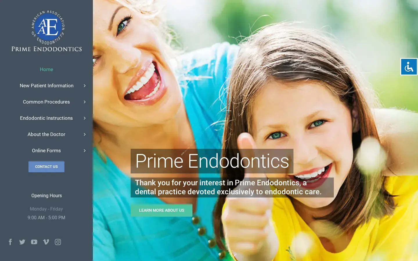 Homepage preview of Prime Endodontics