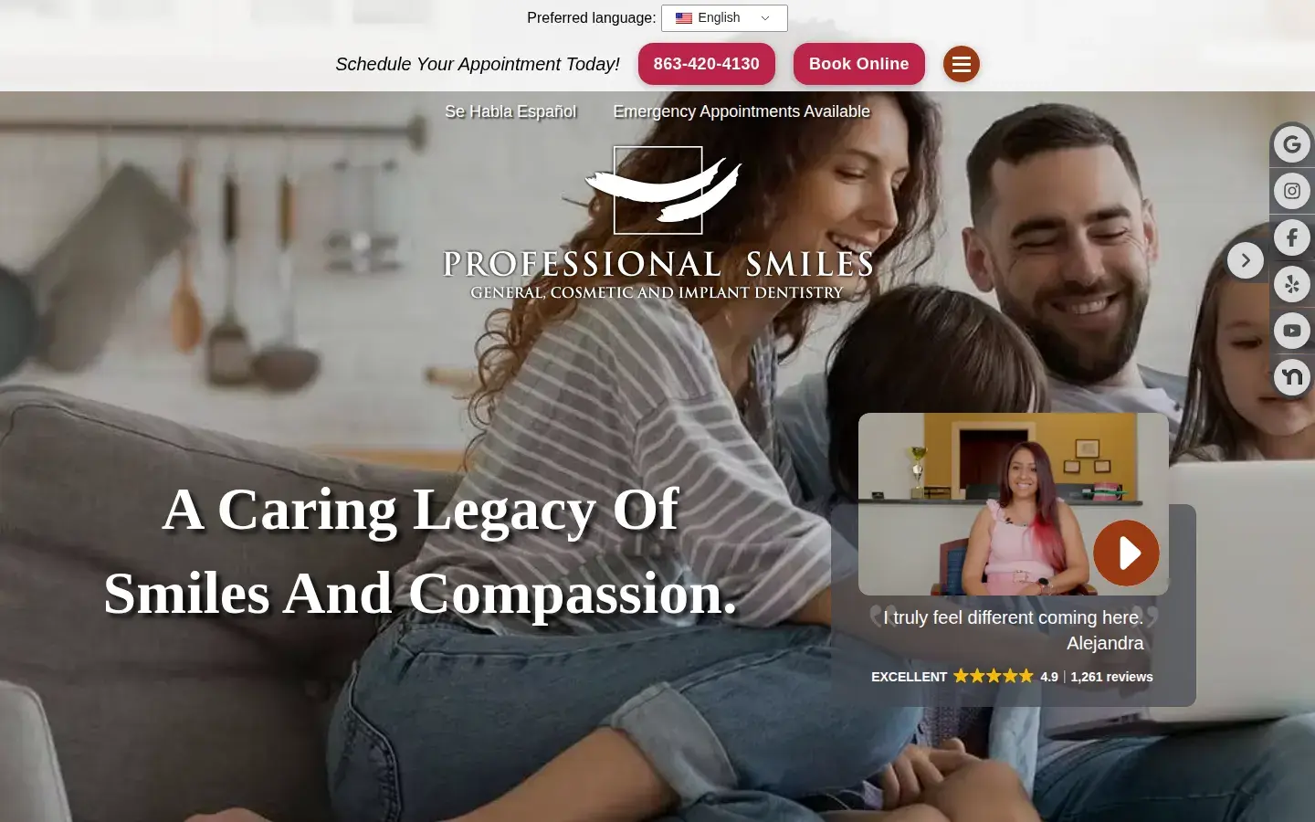 Homepage preview of Professional Smiles