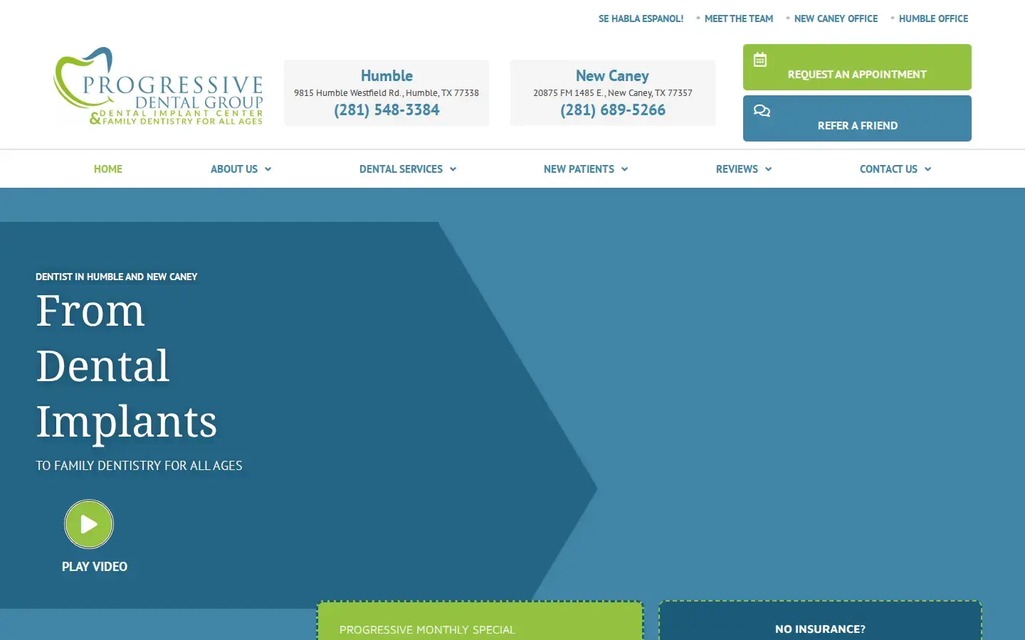 Homepage preview of Progressive Dental Group