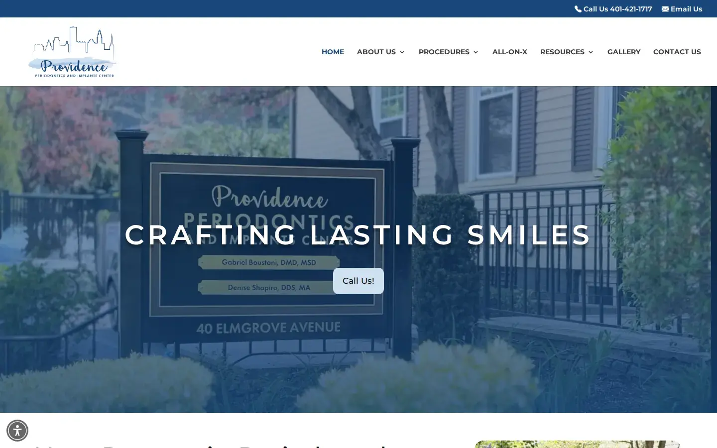 Homepage preview of Providence Periodontics