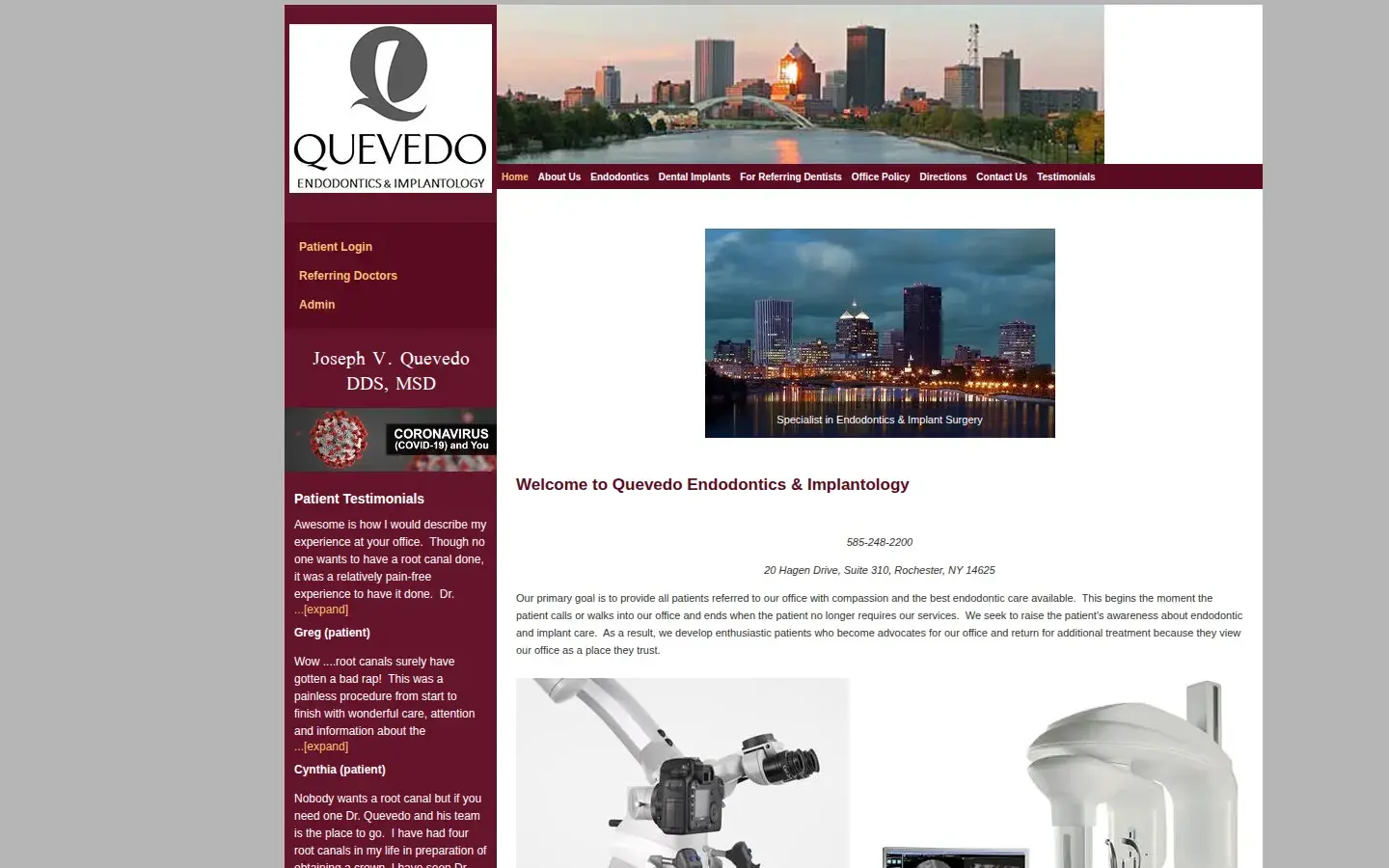 Homepage preview of Quevedo Endodontics